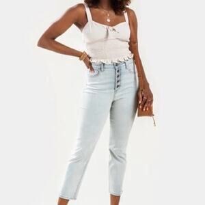 Harper Heritage Fly Button Skinny Cropped Jeans - Sz 25